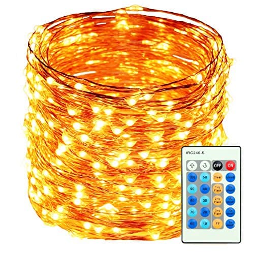 HaMi 66ft 200 LED String Lights,Waterproof Christmas Lights Fairy Lights with UL Certified, Decorative Copper Wire Lights for Bedroom,Patio,Wedding,Party - Warm White