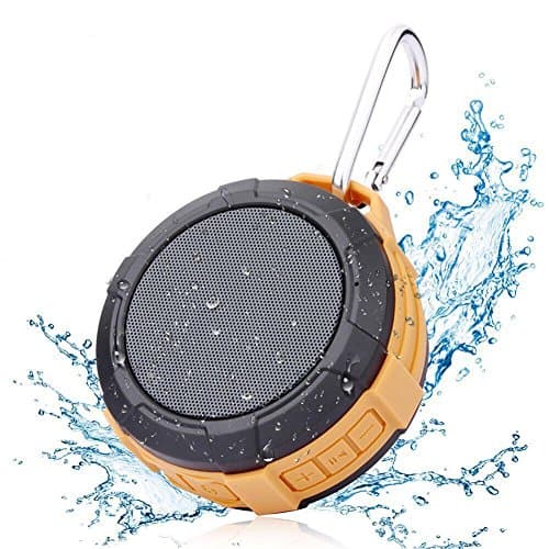 Bluetooth Shower Speaker,Lerdy Mini Portable Waterproof Bluetooth Speaker Hands-Free Speakerphone (with 4W Drive Buit-in Mic,Orange)