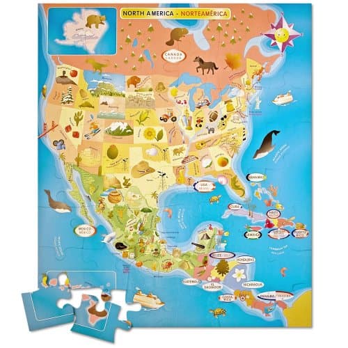Ingenio North America Map Bilingual Puzzle