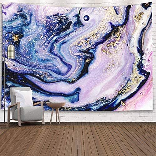 Pamime Abstract Tapestry, Home Decor Tapestry Very Beautiful Marble Pattern Abstract Art Art Gold Natural Gouache Can Be Dorm Room Bedroom Living Room 80x60 Inches(200x150cm) InHouse