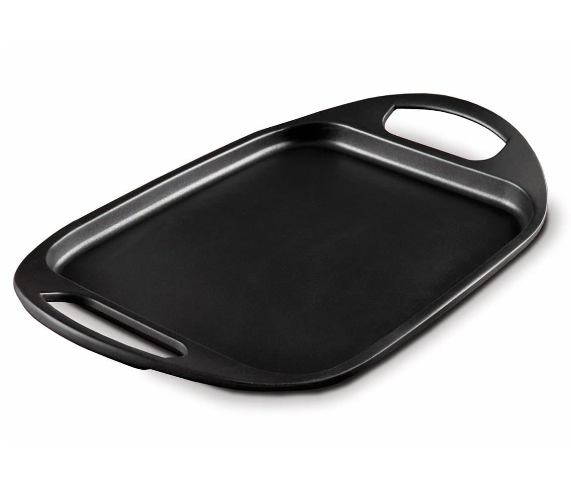 Fundix Castey Induction Flat Tray Pan and Silicone Side Handles, 35 cm, Black