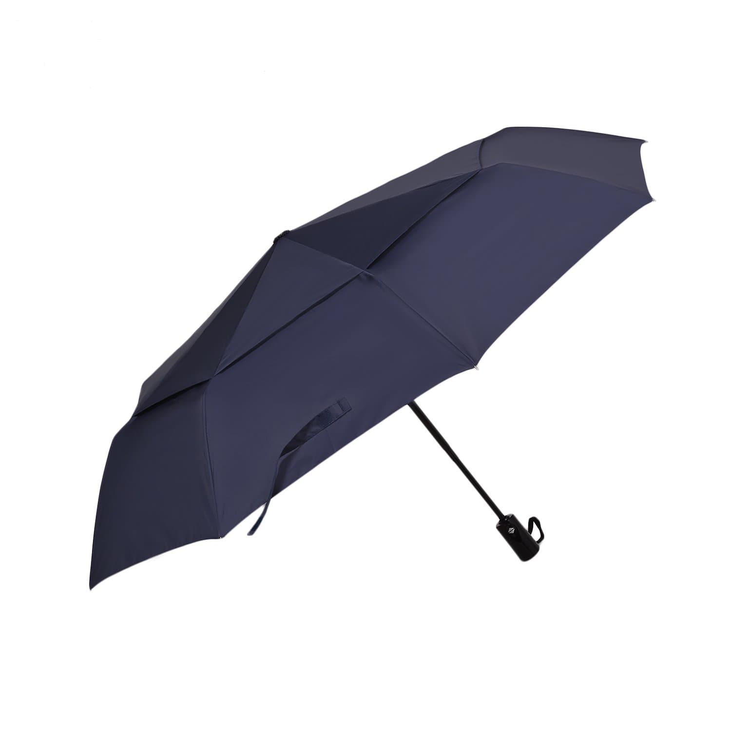 DreamTECH 8-Ribs Automatic Open/Close Folding Umbrella Dark Blue with 46" (103 cm) and 210T Fabric Canopy Offers Wind-Proof, Double Layer Storm Protection and Innovative Easy-Fold Mechanism