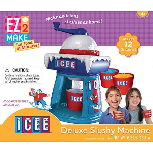 ICEE Deluxe Slushy Machine Snow Cone/Shaved Ice/Slurpee Maker with 3 Flavor Packets (12 Servings)