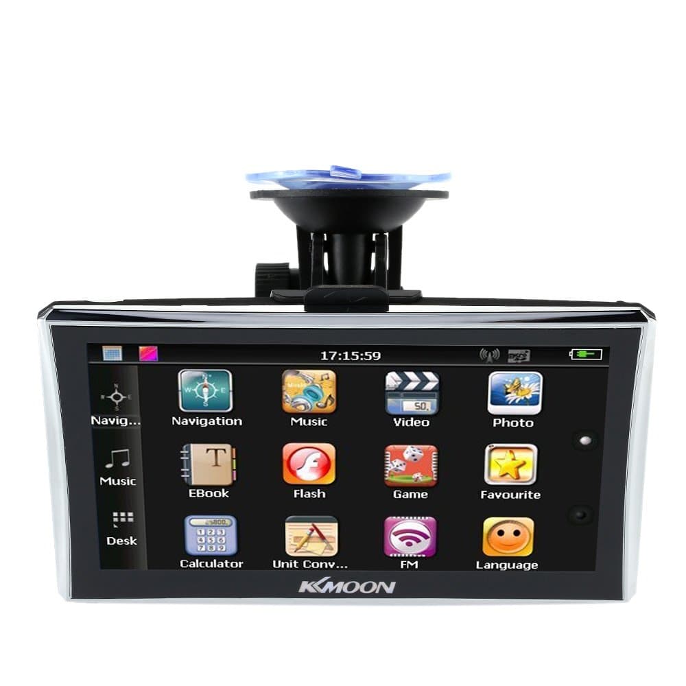 KKmoon GPS Navigator 7" HD Touch Screen Car GPS Navigation with UK and Full EU Maps 128MB RAM 4GB ROM FM MP3 Video Play Car Entertainment System