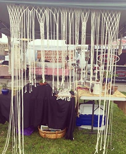 Macrame Wall Decor Hanging - Bohemian Home Geometric Art Decor - Beautiful Apartment Dorm Room Decoration-Macrame Curtain-Macrame Wedding Backdrop, W 70 x L 80 Inch