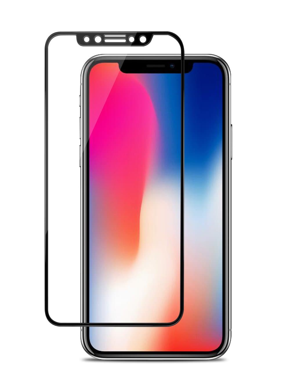 iPhone X Mobile Phone Screen Protectors, Lanzero Black Clear Anti-Fingerprint Anti-Scratches 9H Preminum Tempered Glass Protector Full Screen Coverage【2 Pack】