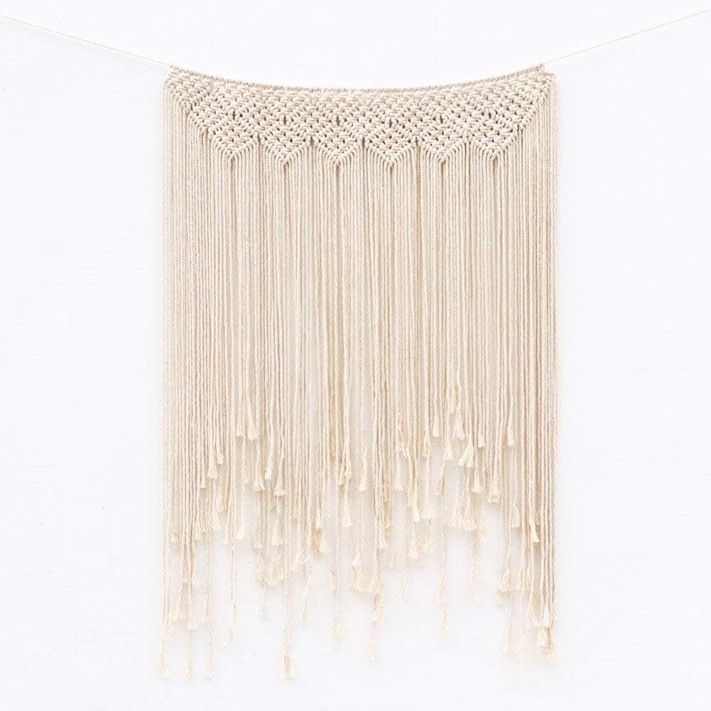 MWbetsy Macrame wall hanging (99 x 114 cm) Handmade cotton Wedding background, large, woven tapestry For indoors and outdoors Boho Wedding decoration-A