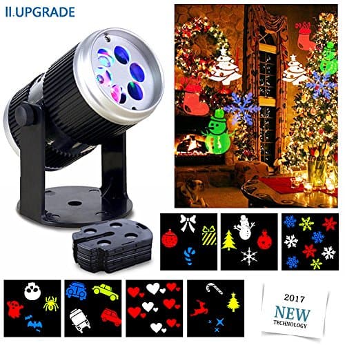 Christmas Decorations Lights - Rotating Projection LED Lights Spotlights for Christmas, Thanksgiving, Party, Balcony, Indoor Decor, 7PCS Switchable Pattern Lens Dynamic Lighting Projector Light Show