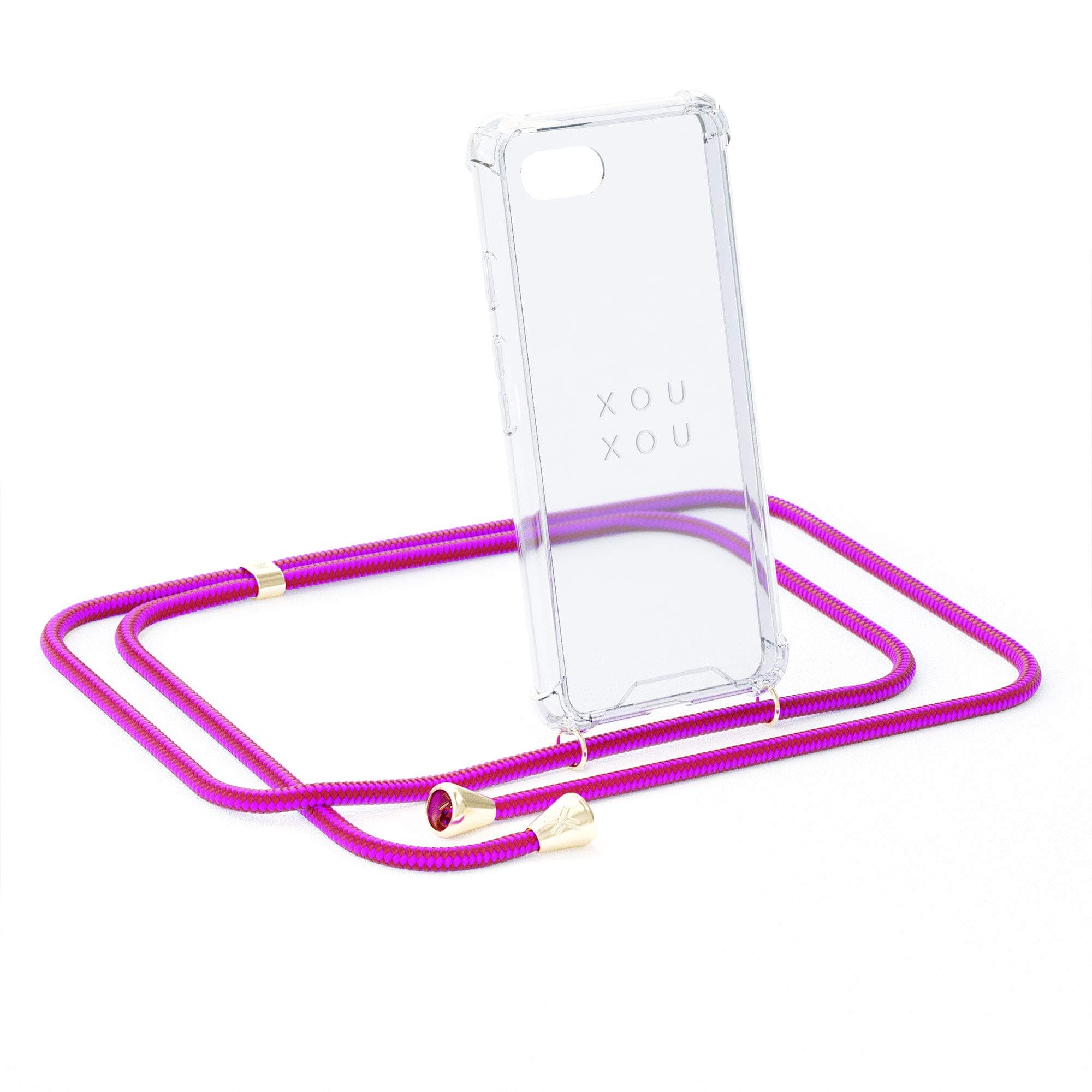 Xouxou Smartphone Necklace for iPhone 7 Plus / 8 Plus (Case with Cord Strap) in Circus Pink