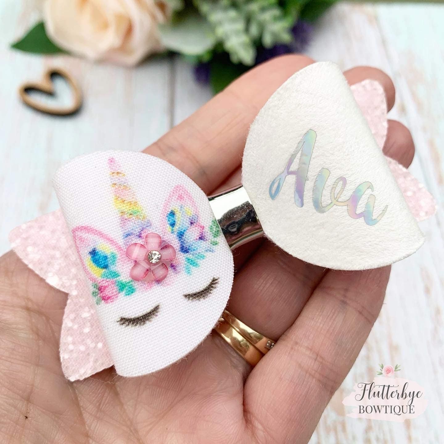 Personalised Unicorn Hair Bow