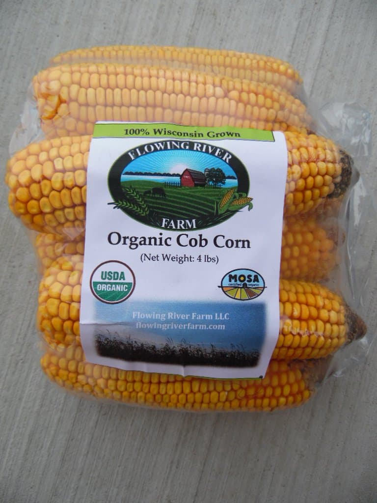 Flowing River Farm Certified Organic Cob Corn- 4lbs