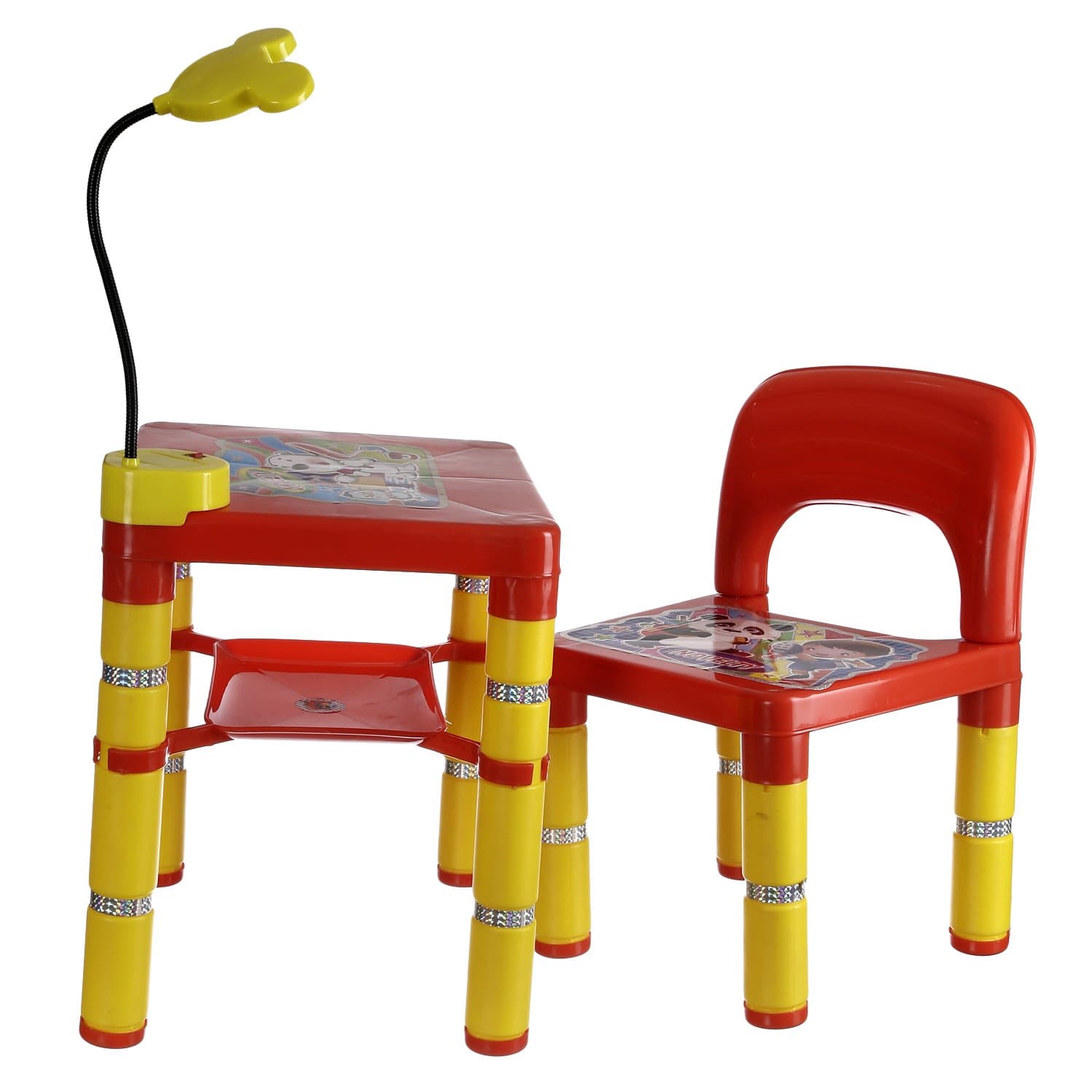 Divi Divine Audi Plastic Table Chair Set with LED (Red)