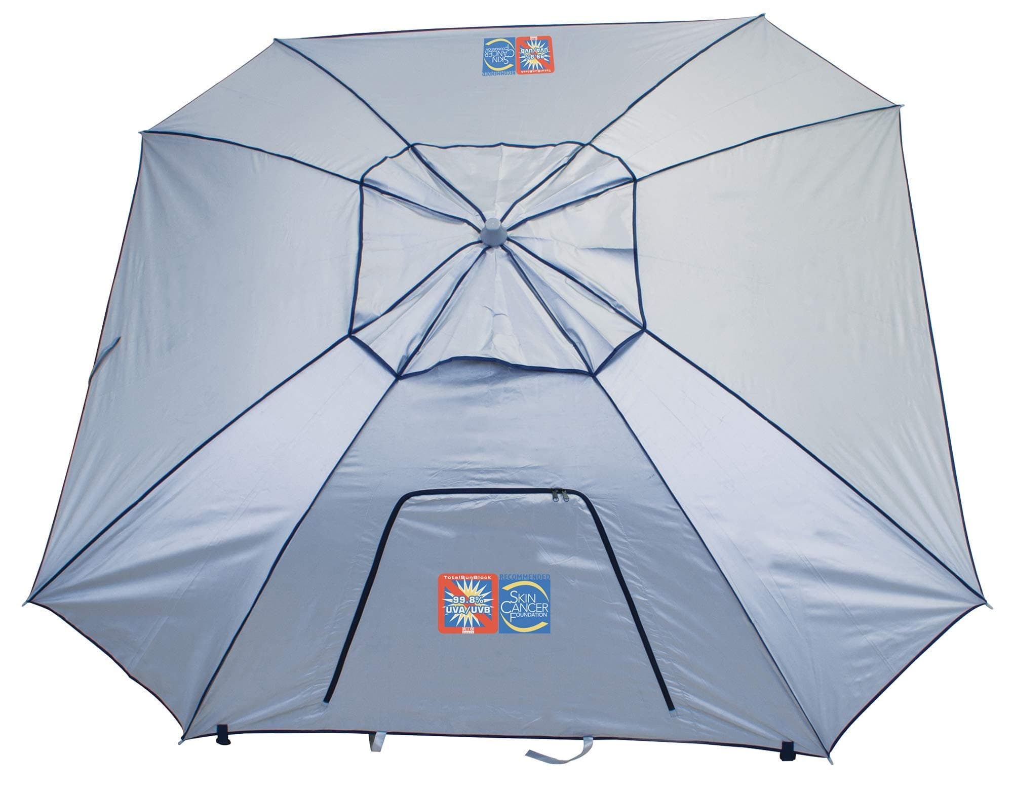 Rio Beach Portable Total Sun Block UPF 50+ 8 ft. Beach Sports Umbrella and Canopy