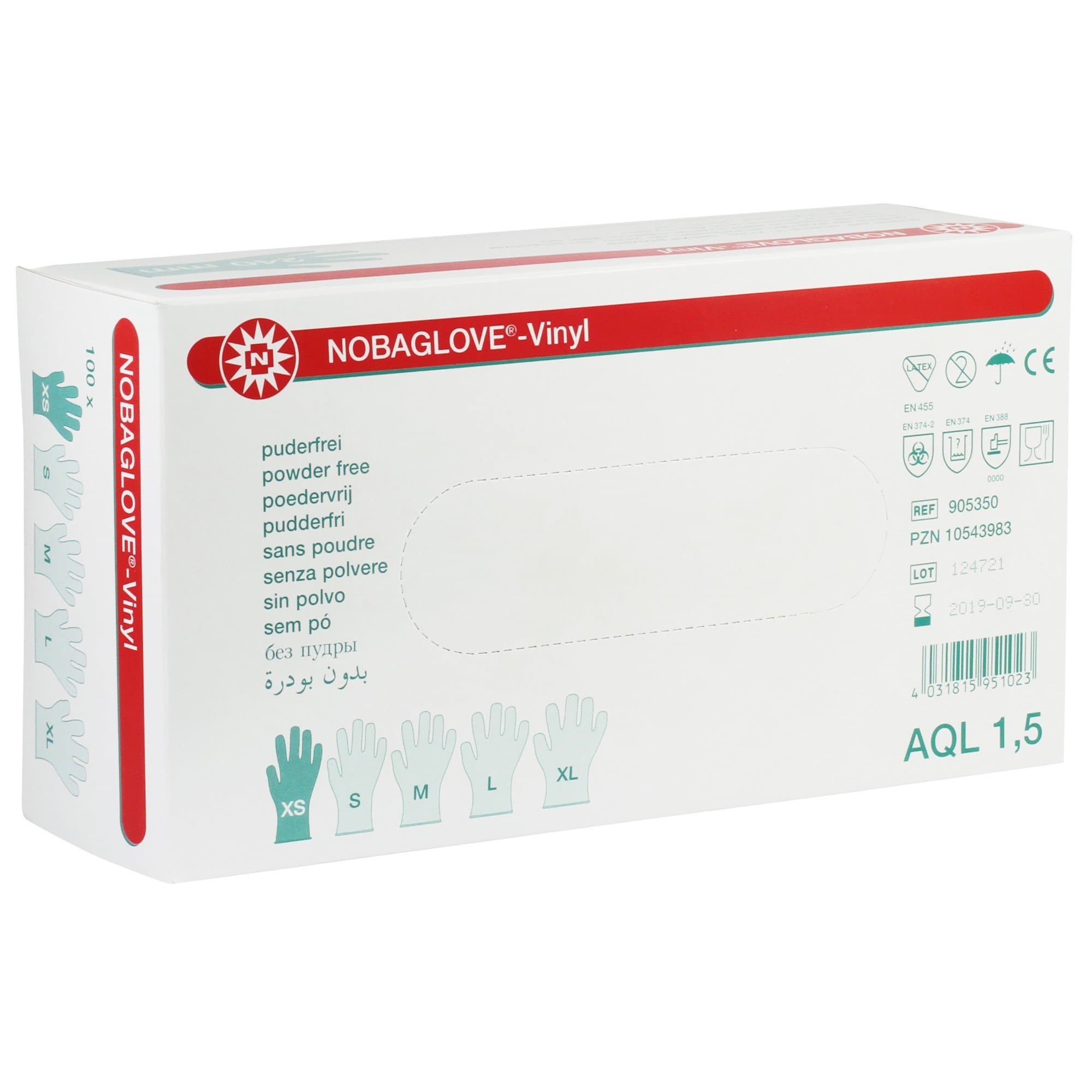 Nobaglove® vinyl powder.