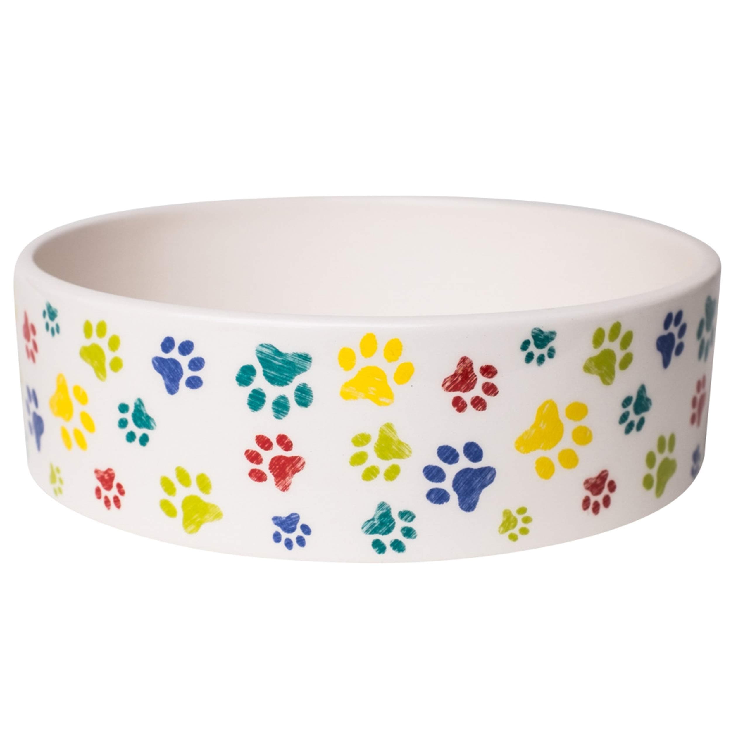 Park Life Designs Medium Pet Bowl, Inguia Pattern, 6-1/4 inch Heavyweight Ceramic Dish Stays Put, Microwave and Dishwasher Safe