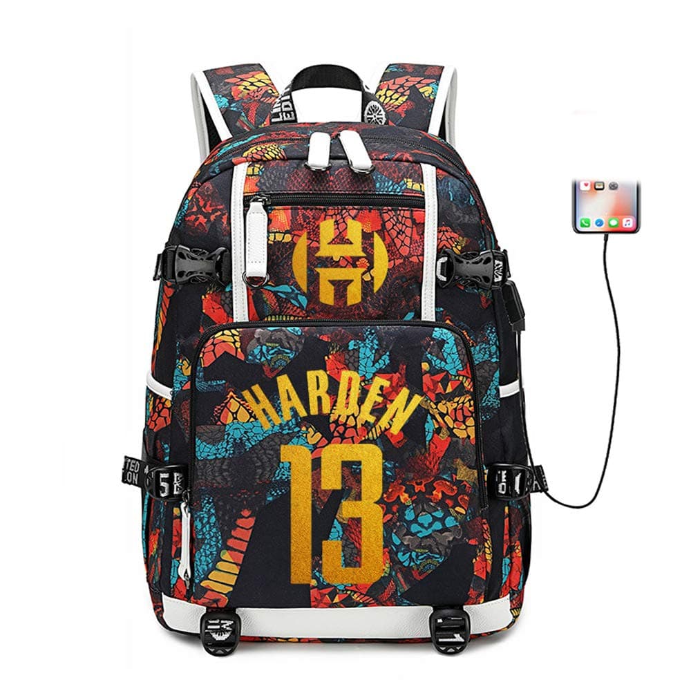 Basketball Player Star Harden Multifunction Backpack Travel Student Backpack Fans Bookbag for Men Women