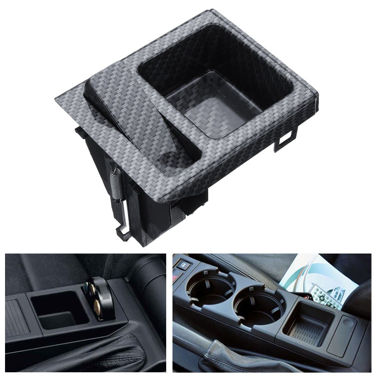 MOMOALA Carbon Centre Console Storage Tray Coin Box compatible with BM-W E46 325 3 Series 51168217957