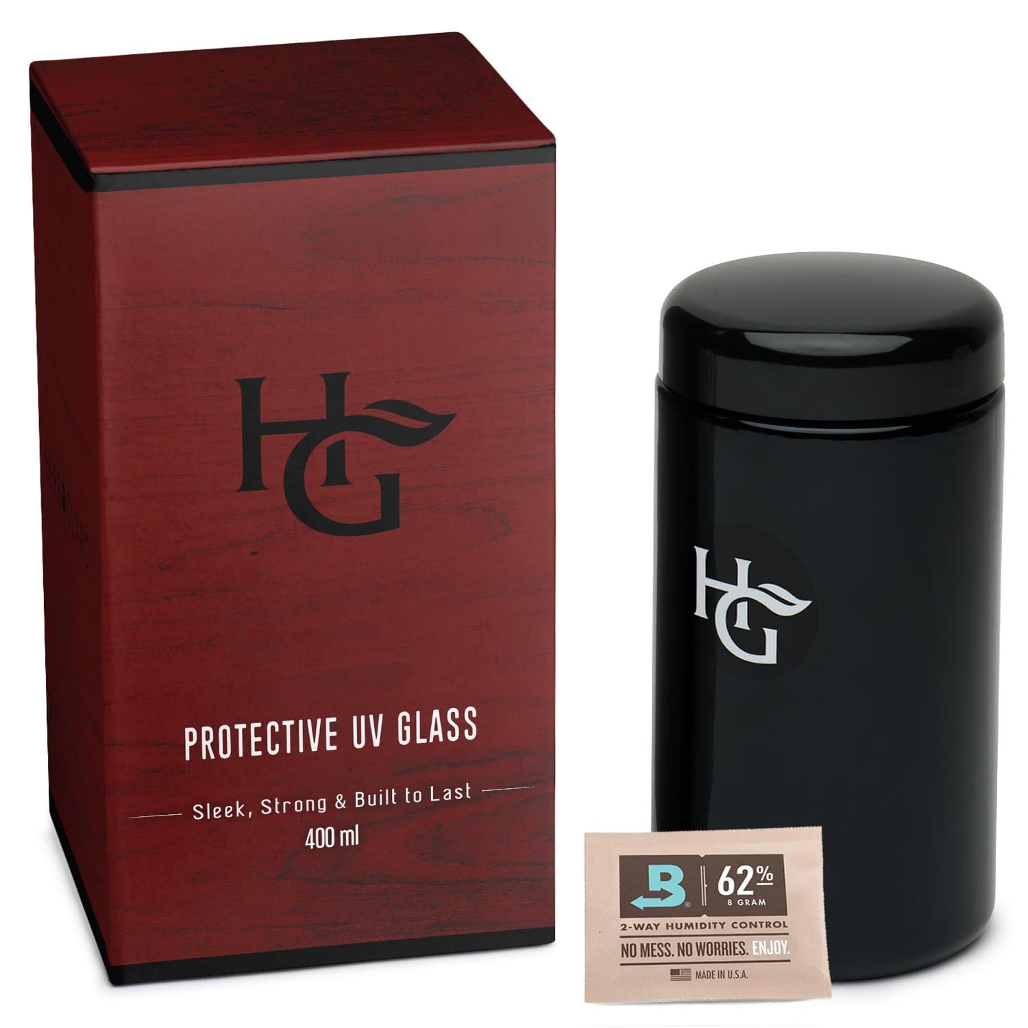 Herb Guard - 20 Gram Smell Proof Container and Stash Jar (400 ml) Bonus Humidity Pack Keeps Goods Fresh for Months