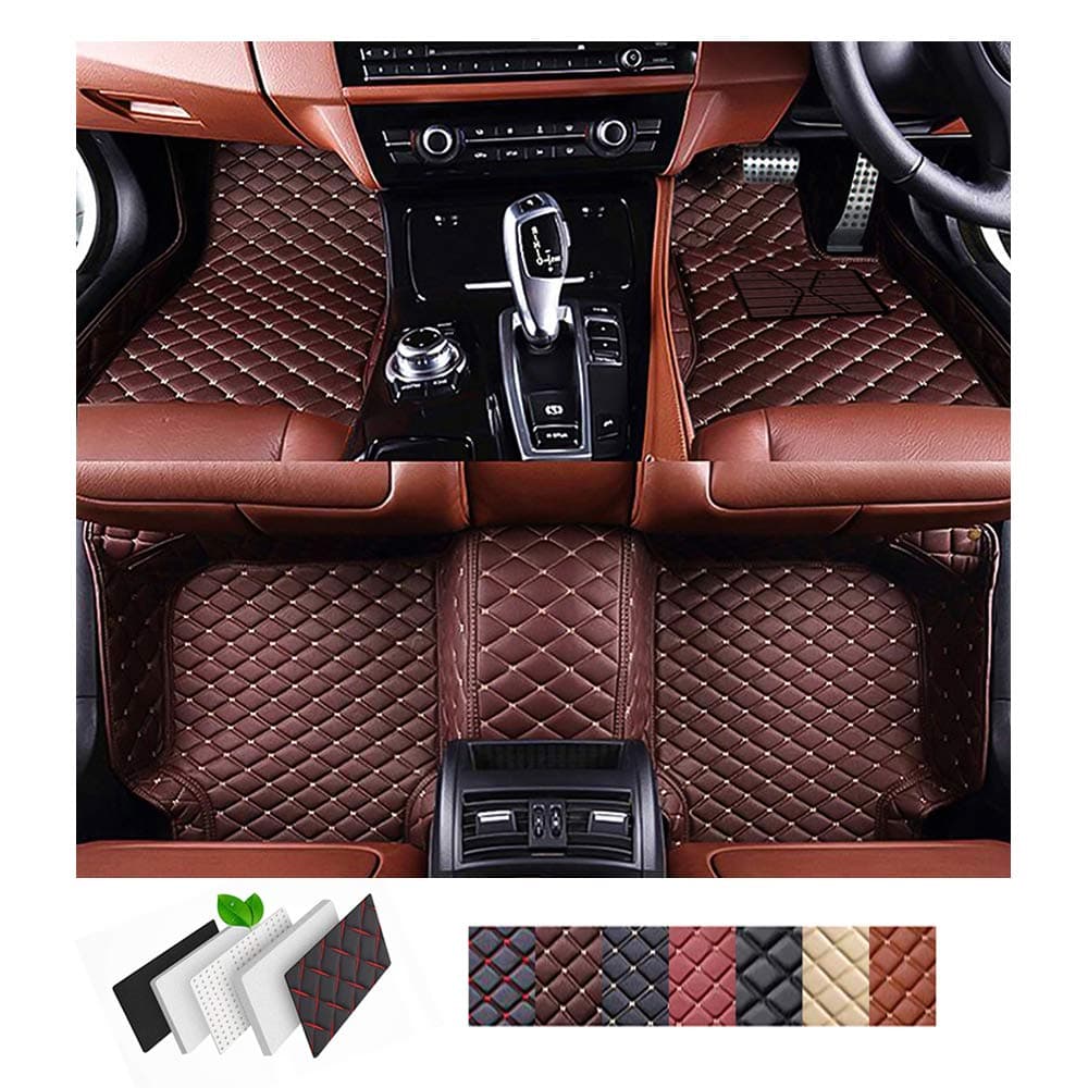 Myllon Car Floor Mats for Mazda CX-5-2017-2018 Custom Made Faux Leather Waterproof 3D Full Carpets Mats (coffee)