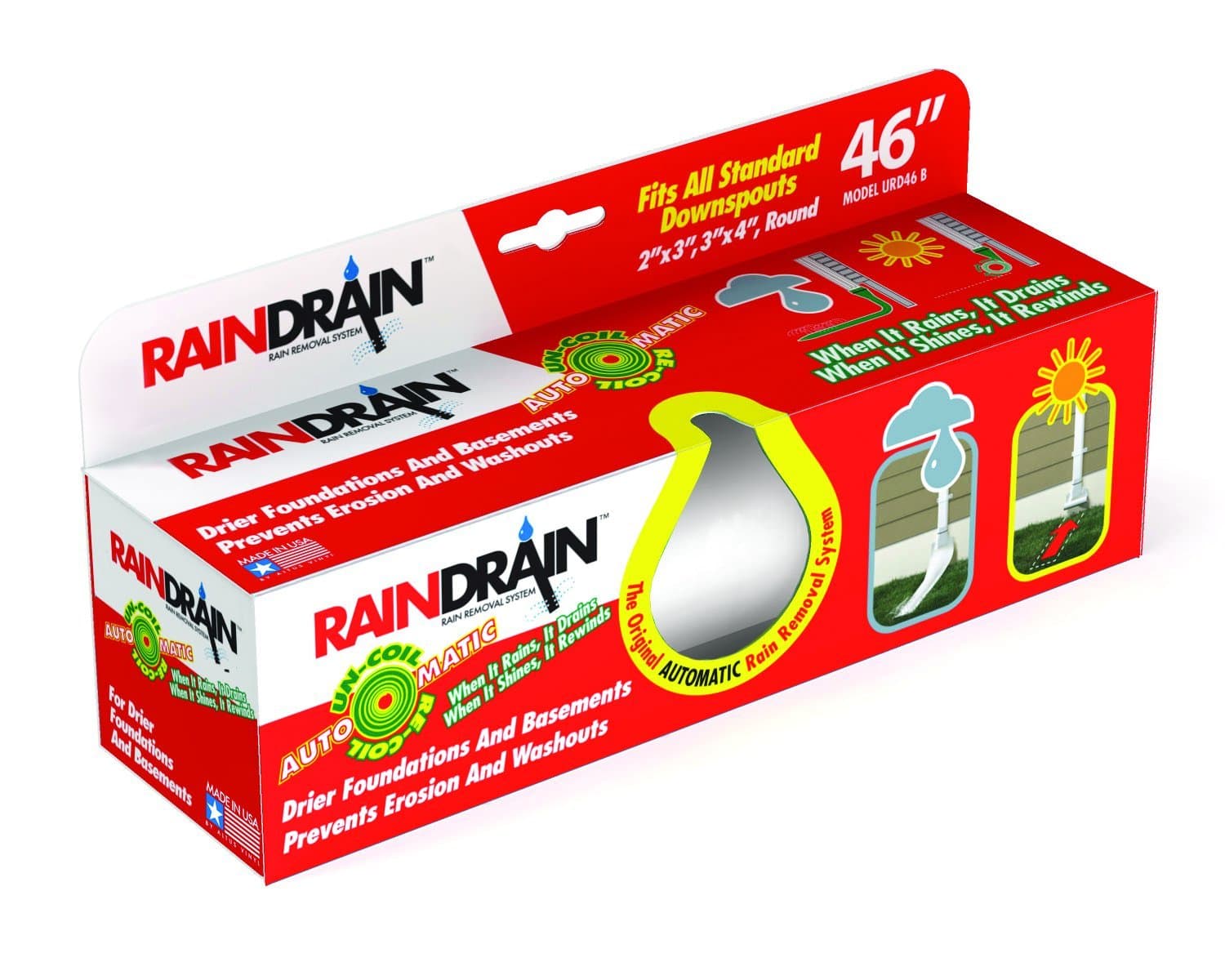 RainDrain URD46-WH Case 18 Rain Drain, White, Case of 18