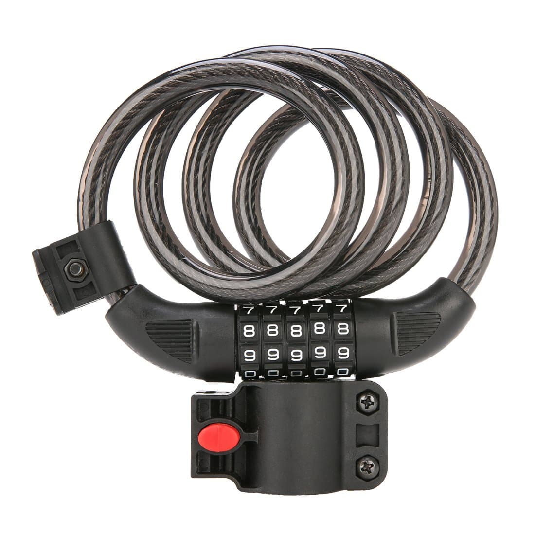 Shunfa 5 Digit Combination Bike Lock, 4ft x 0.47inch Heavy Duty Braided Stainless Steel Cable Bicycle Lock with Mounting Bracket, Security Level 4