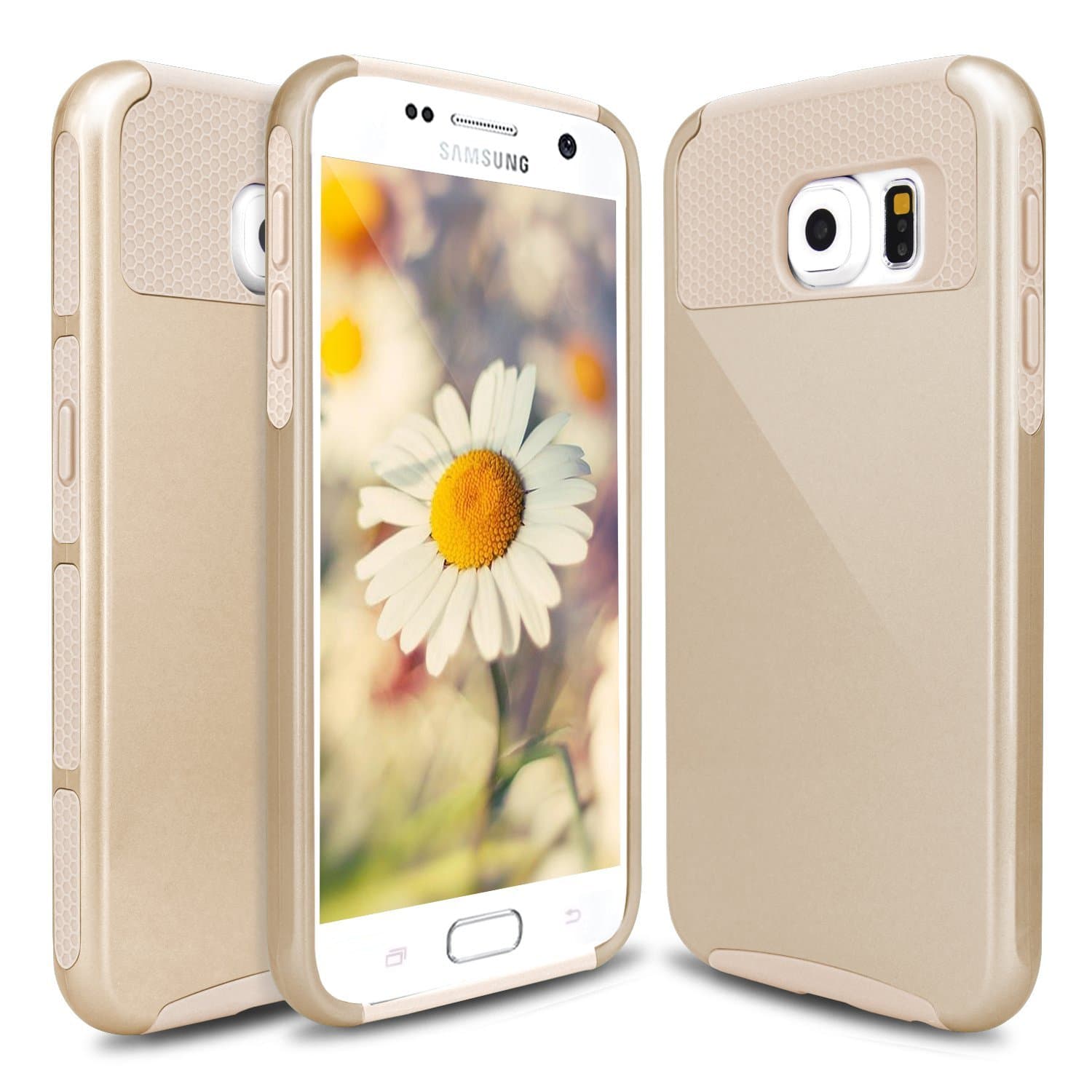 Hinpia S6 Case, Galaxy S6 Case, Samsung Galaxy S6 Case Slim Hybrid Dual Layer Shockproof Slim Fit Lightweight Case for Samsung Galaxy S6 (Gold/Gold)
