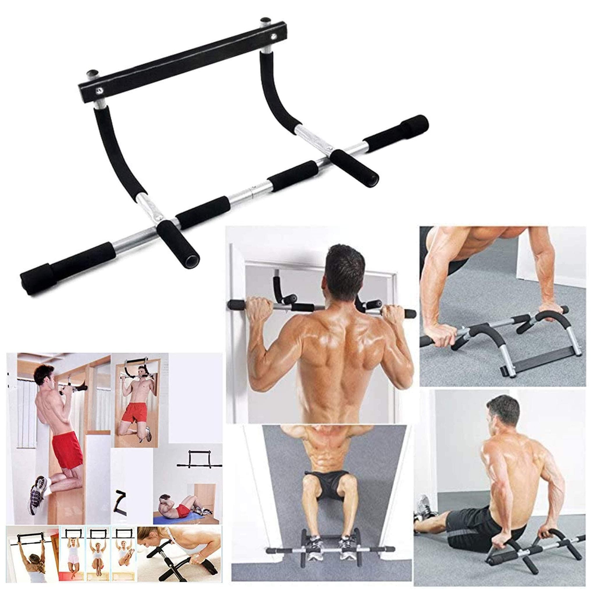 YCGG Pullup Bar, Pull Up Bar Doorway Sit Up Door Bar Portable Gym Chin-Up for Upper Body Workout Doorway Multi-Grip Iron Gym Pull Up Sit Up Door Bar Heavy Duty Doorway Trainer for Home Gym