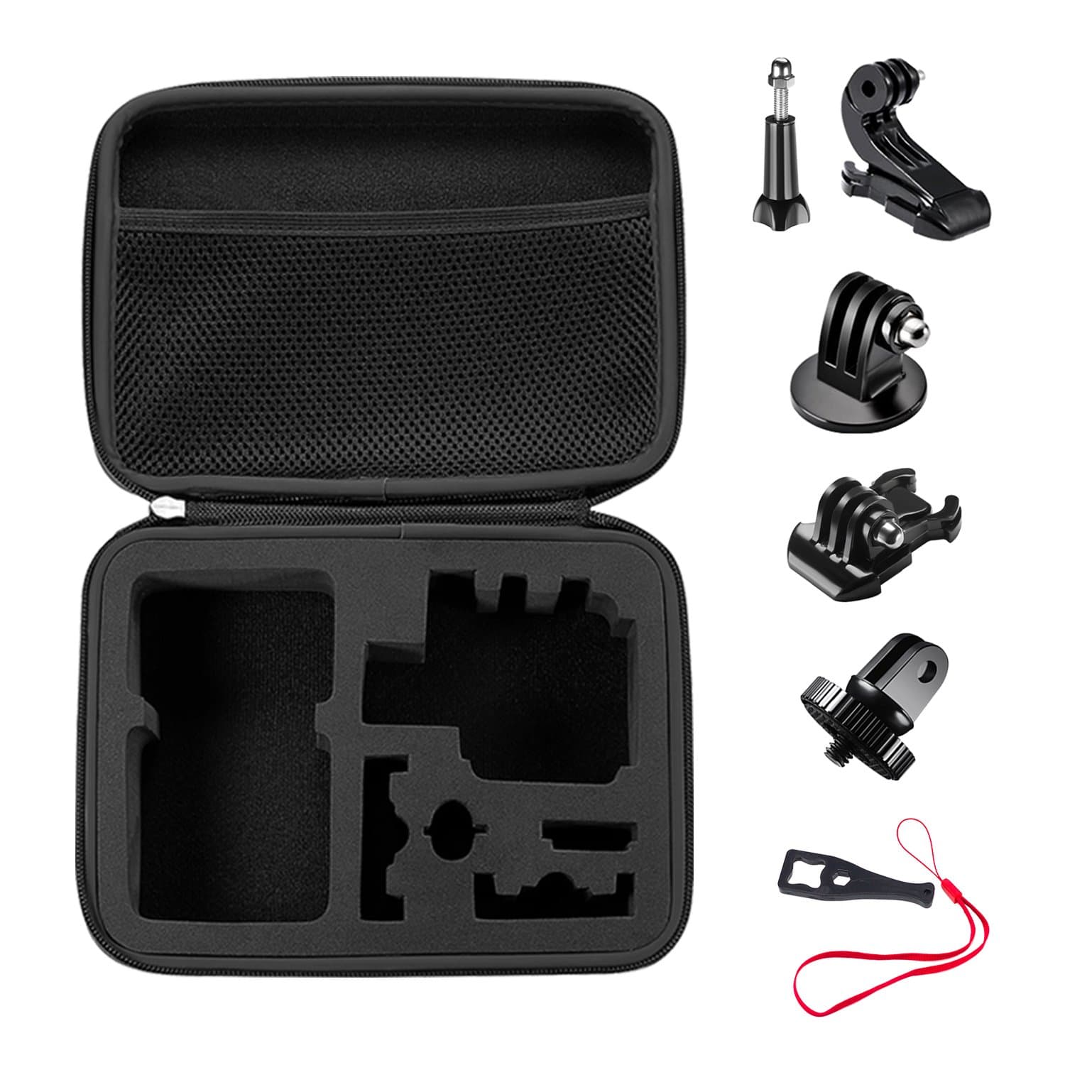 Bestter Carrying Case and Accessories Kit with Thumbscrew,J-Hook,1/4"-20 Mount Adapter,Basic Buckle,Tripod Adapter and Wrench for GoPro Hero 5 Session/Hero 6 5 SJ4000 DBPOWER APEMAN Rollei Lightdow