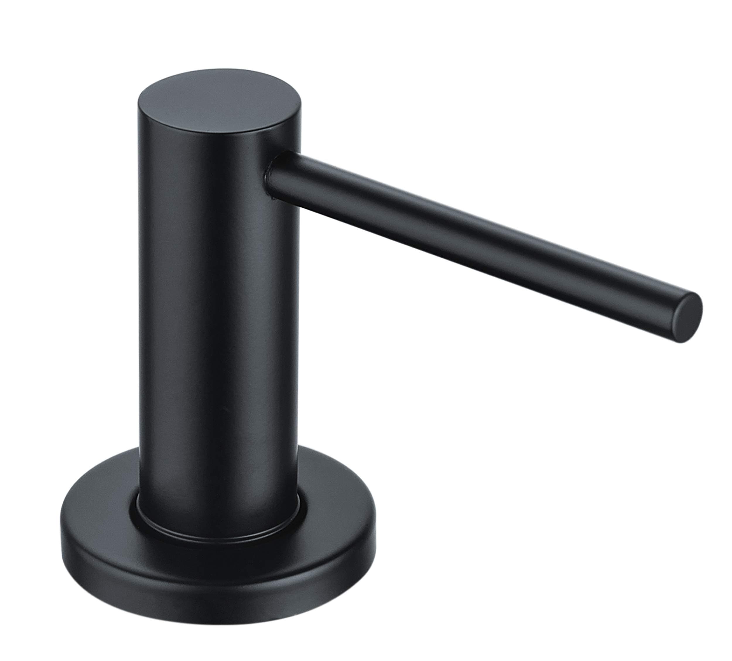 Matte Black Built In Kitchen Sink Soap and Lotion Dispenser 17oz Peppermint