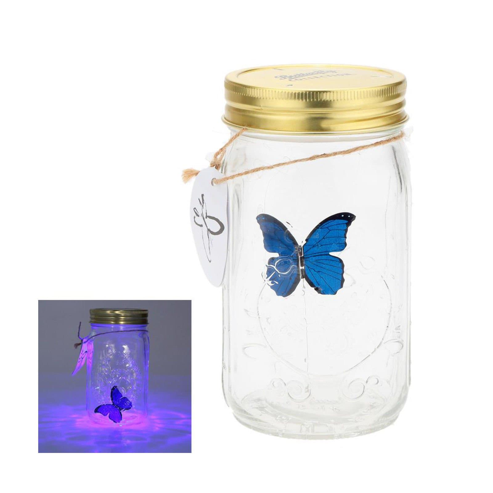 eSmart Animated Butterfly In A Jar With LED Light (Blue)