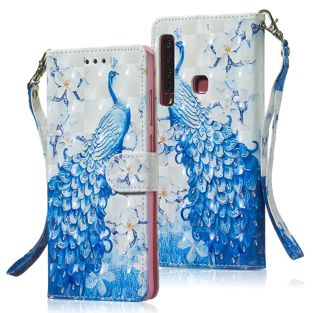 Mobile Phone Case Compatible with Samsung Galaxy A9 2018 Case, Cover for Samsung Galaxy A9 2018 Wallet Glitter Card Holder Back Shell Leather Case