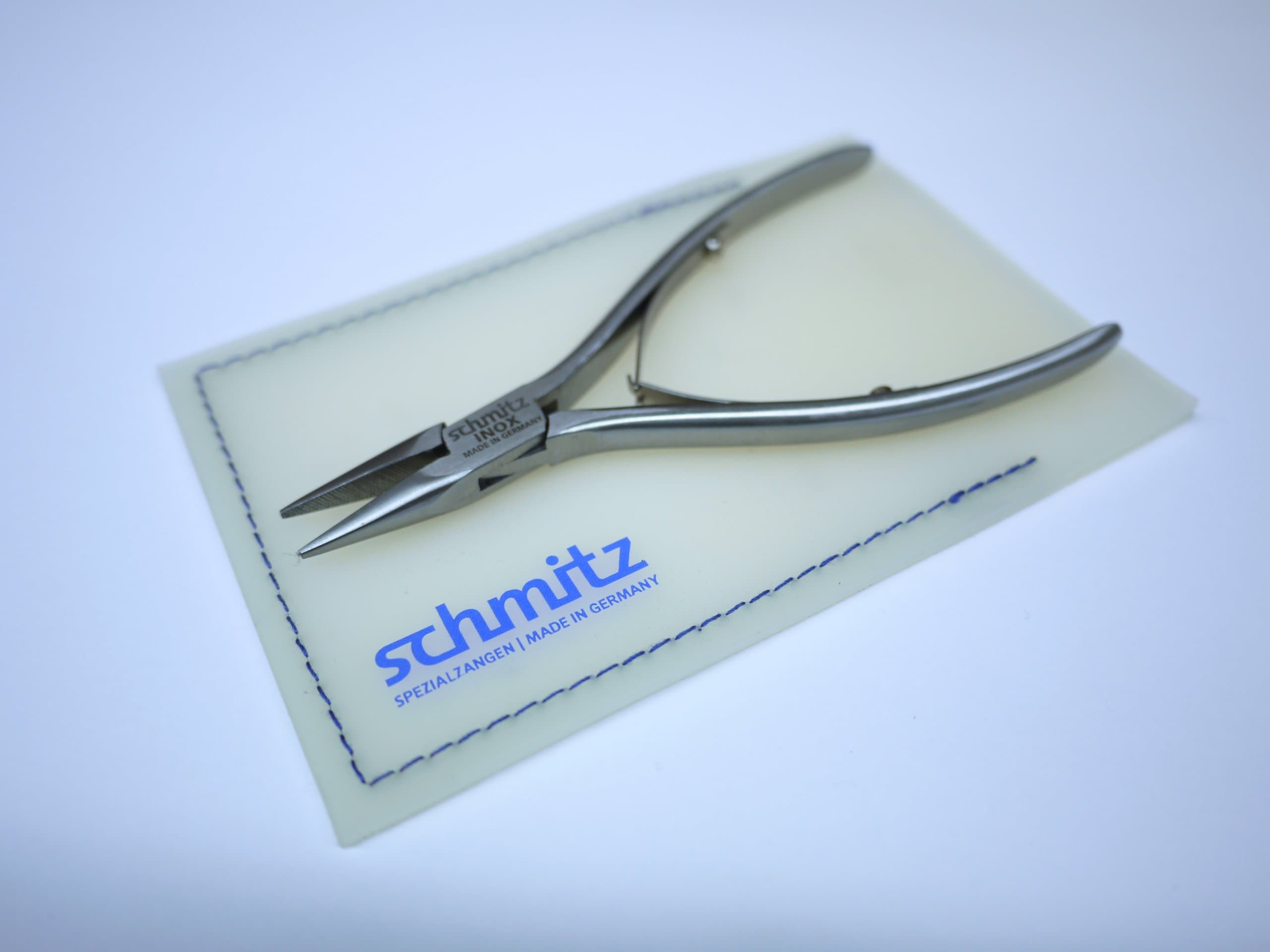 Snipe Nose Pliers 4.3/4'' | schmitz 4211FP00-RF | Short, Straight and Serrated Jaws | INOX - Stainless Steel | Box Joint for Professionals | Made in Germany - Solingen