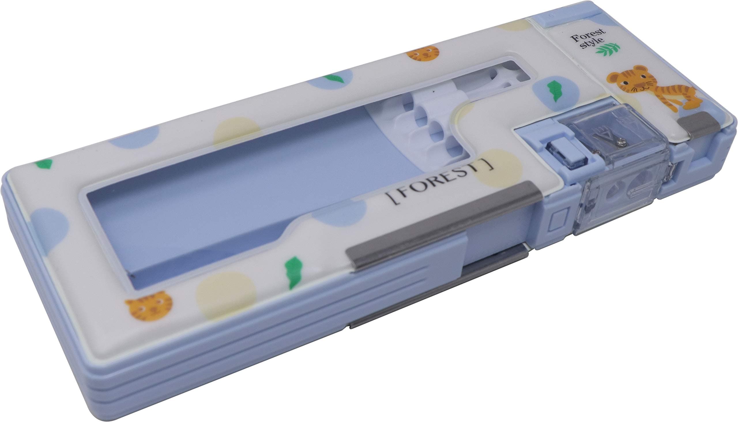 QIPS Forest Art Plastic Pencil Box (Set of 3, Multicolor)