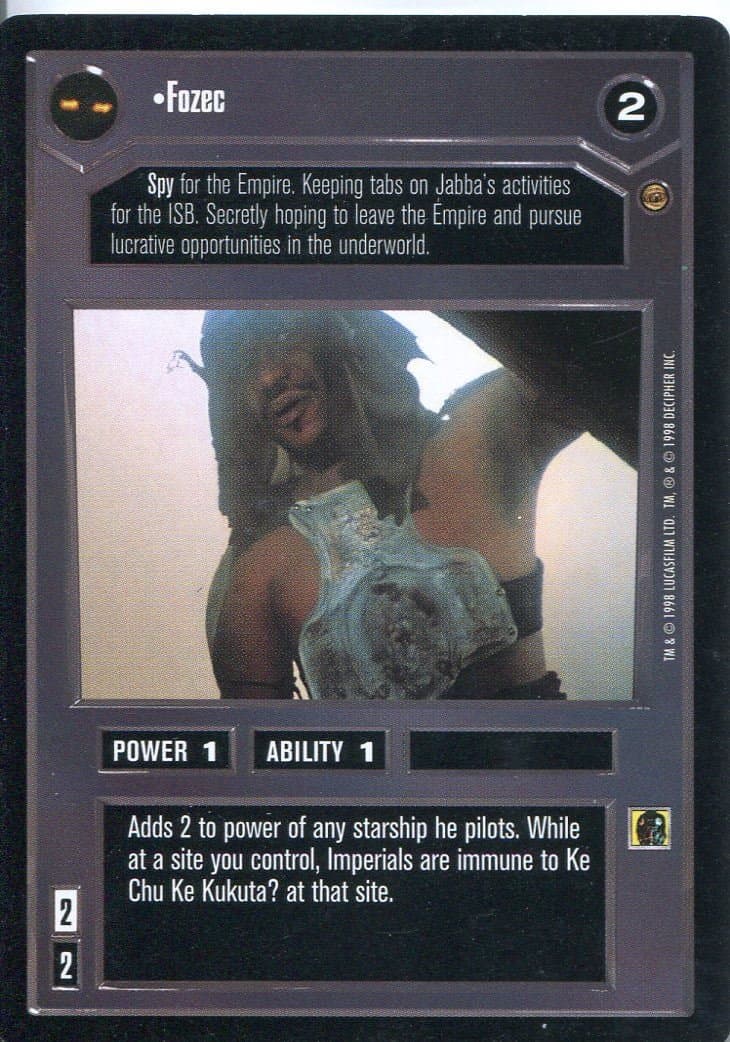 Star Wars CCG Jabbas Palace Card Fozec