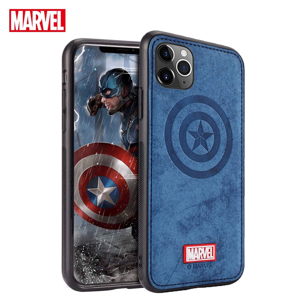 TinPlanet Marvel Avengers iPhone 11 Pro Max Case, Captain America (Blue)
