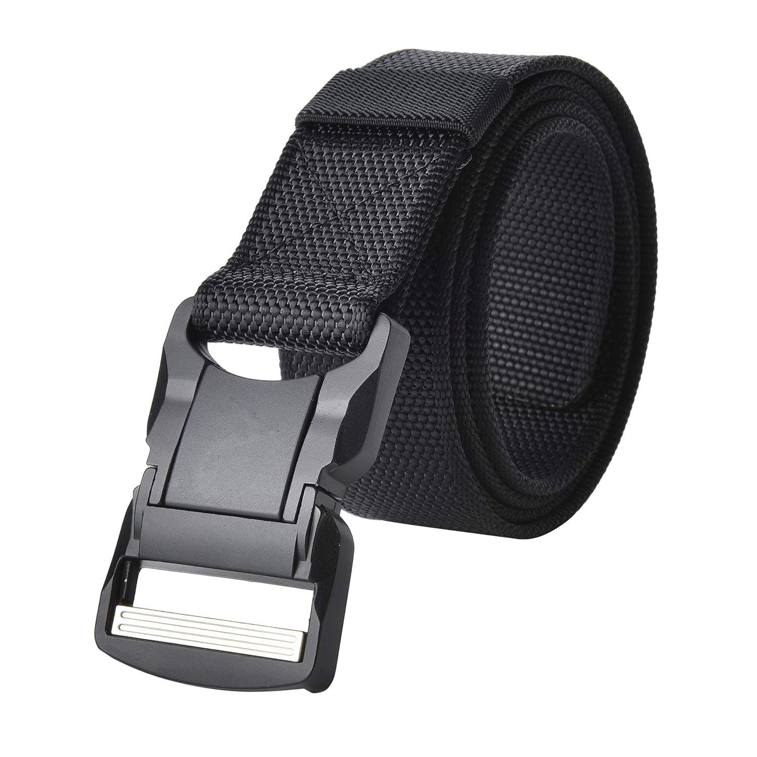 Men Nylon Belt Webbing Regular & Big and Tall Military Tactical Belt Heavy Duty Aluminum Buckle Quick-Release and Nickel-free