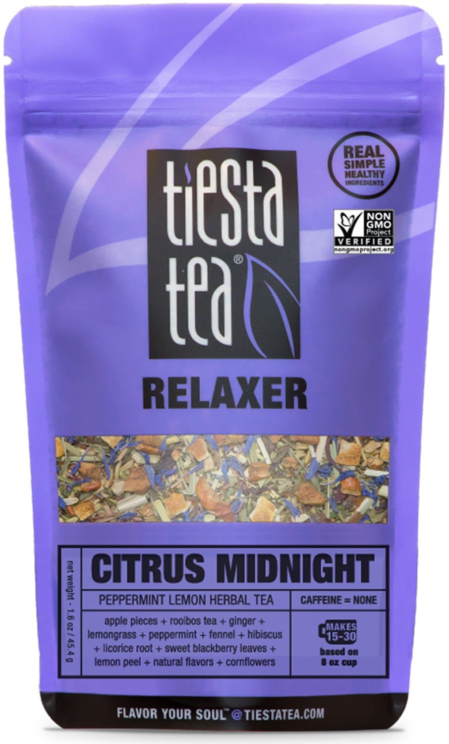 Tiesta Tea Citrus Midnight, Peppermint Lemon Herbal Tea, 30 Servings, 1.6 Ounce Pouch - Caffeine Free, Loose Leaf Herbal Tea, Relaxer Blend, Non-GMO