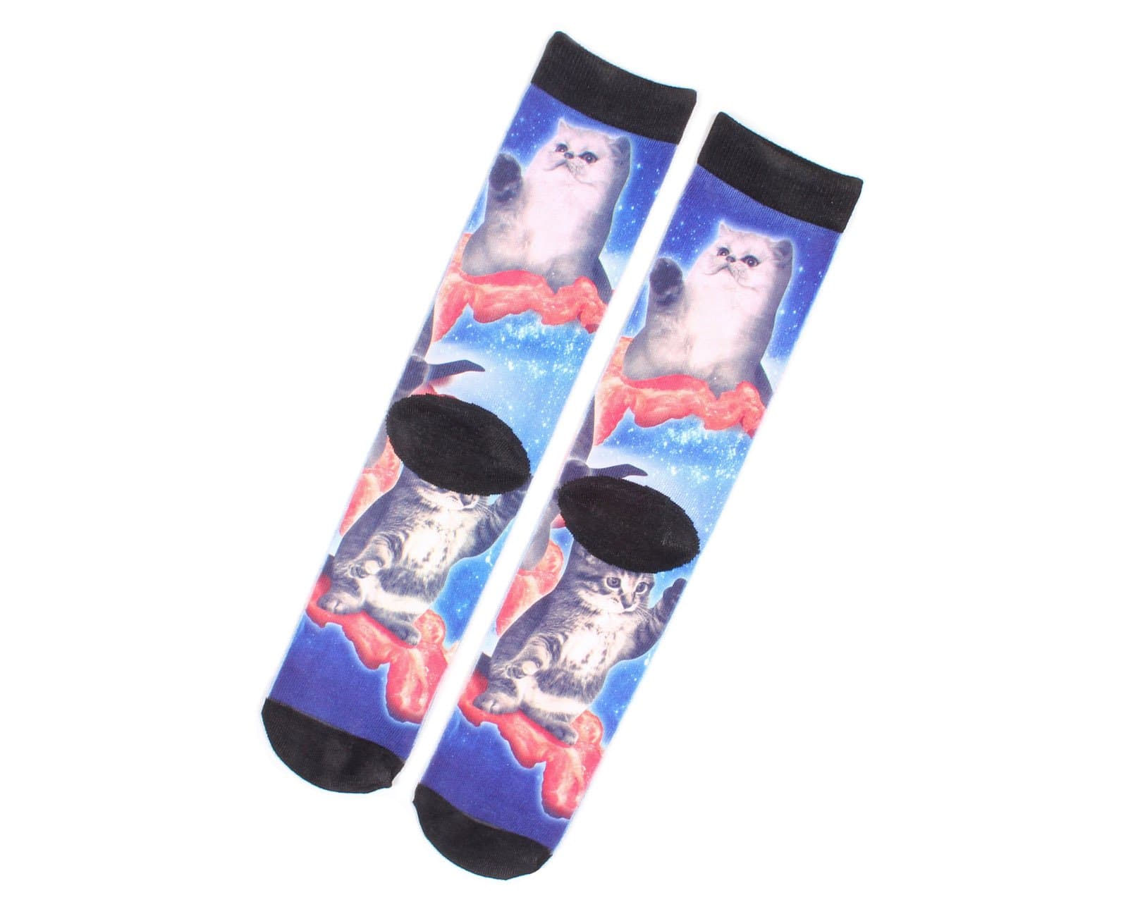 RUDE Bacon Cats Men's Crew Socks