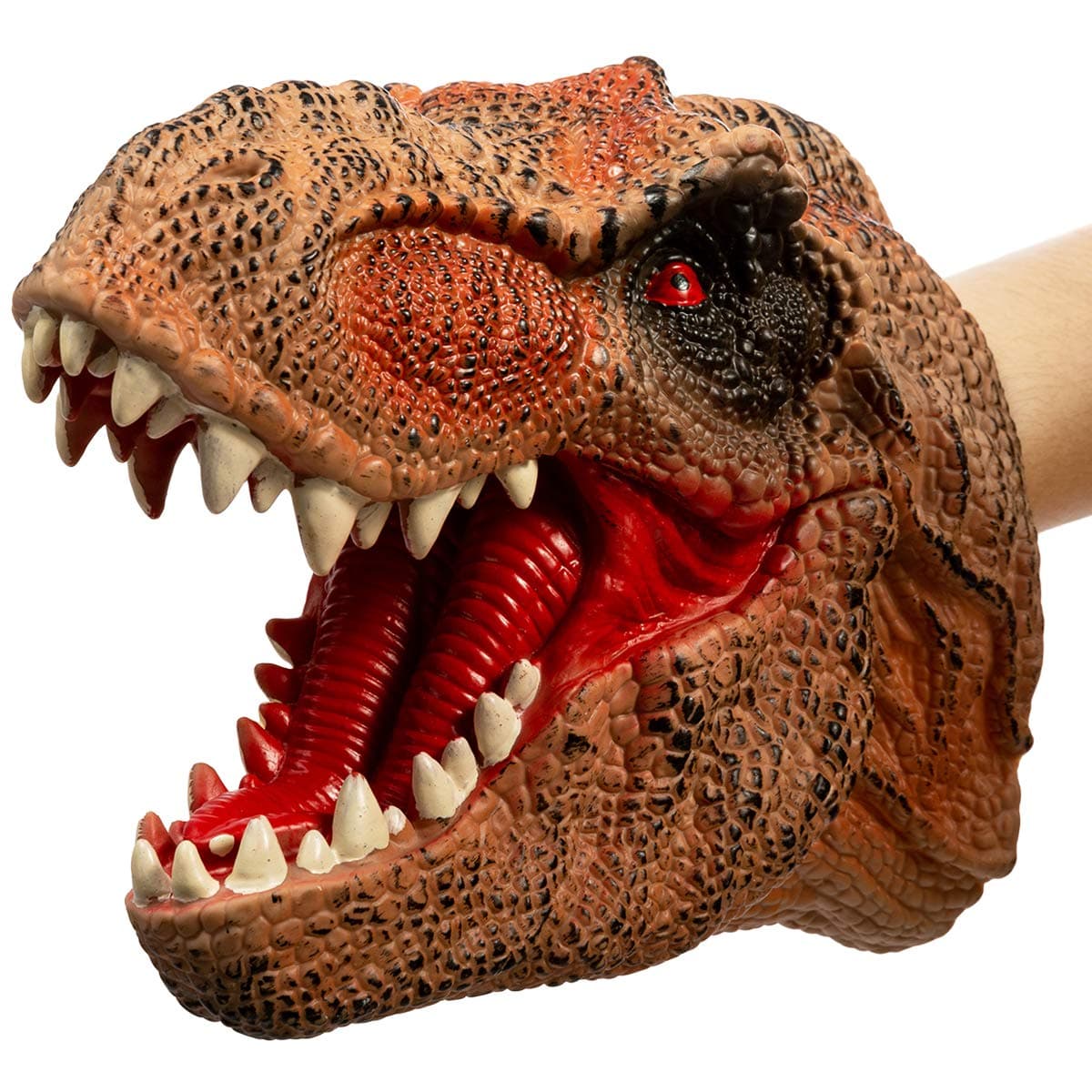 BEJOY Dinosaur Hand Puppets Soft Rubber Realistic T- Rex Head Role Play Toy for Kids