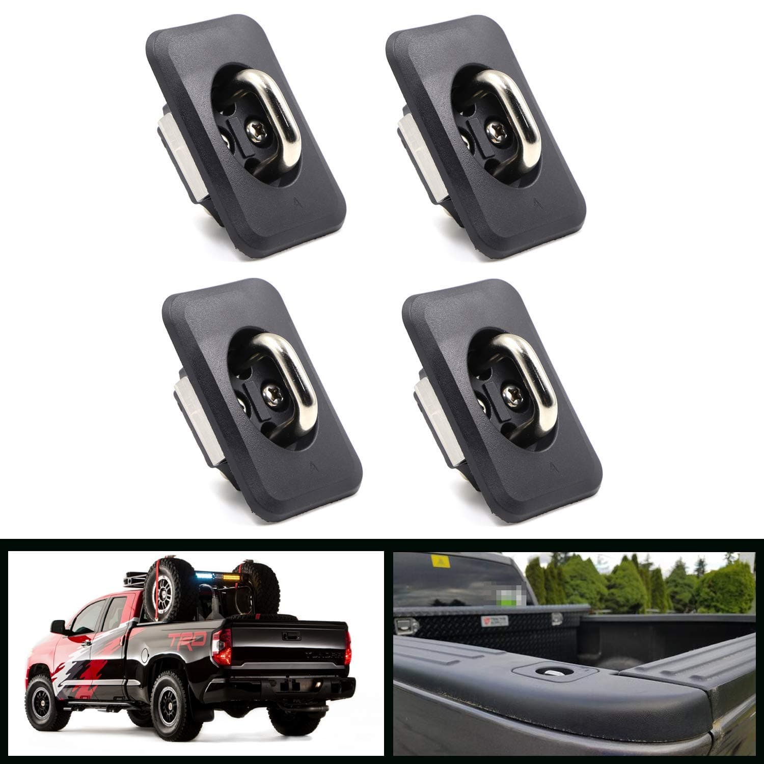 Tie Down Anchors Retractable Truck Bed Side Wall D Ring for 2000-2013 Toyota Tundra 4 Pcs