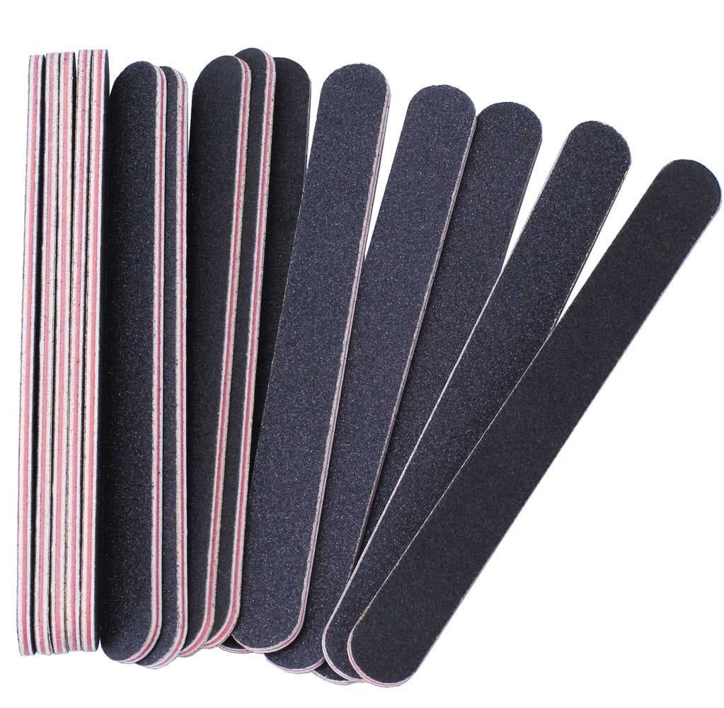 15Pcs Nail Files Double Sided Emery Board (100/180 Grit) - Nail Buffering Files for Home and Salon Use