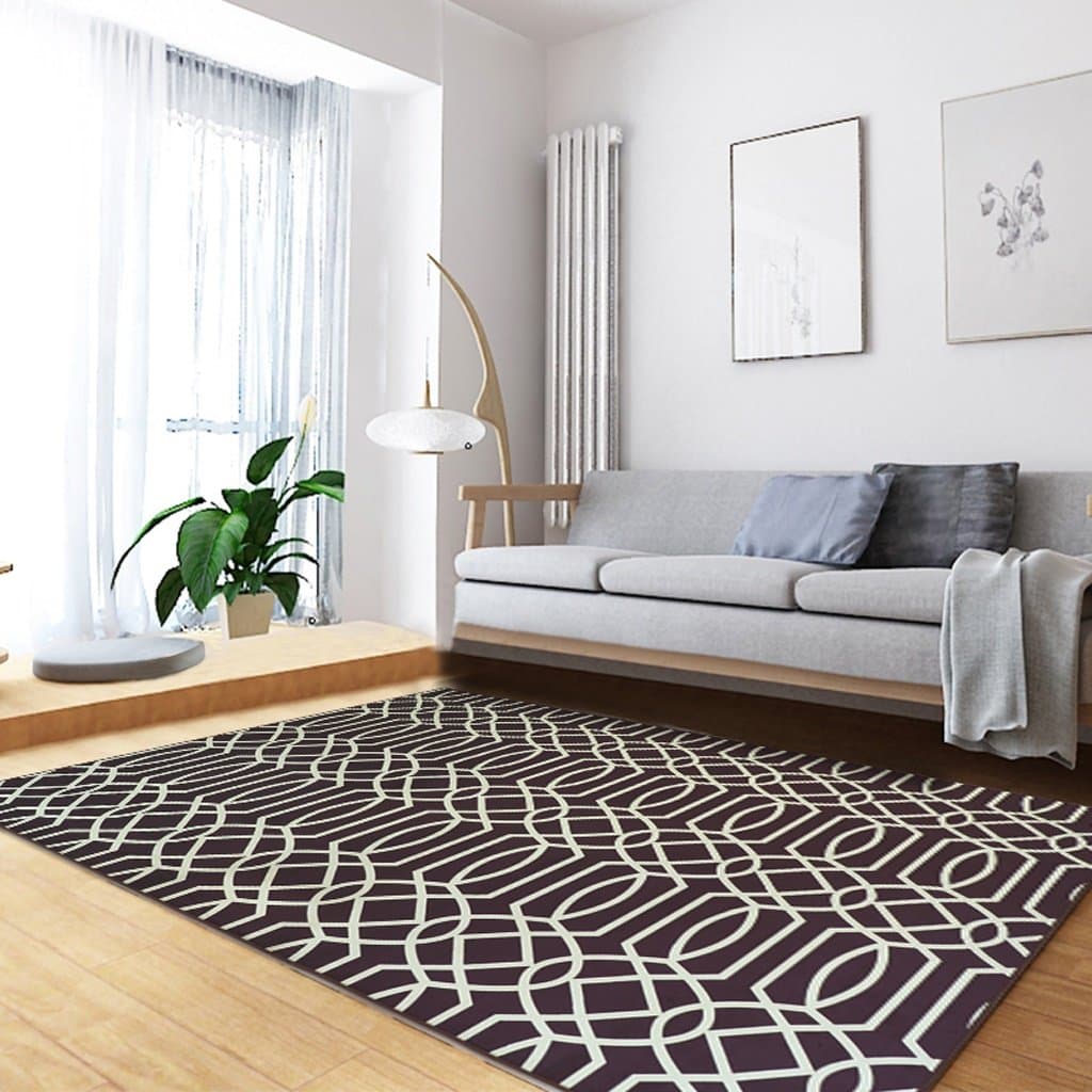 Rugs Modern Style Geometric Pattern Living Room Sofa Bedroom Rectangle Household Washable (Color : Red, Size : 120 * 170cm)