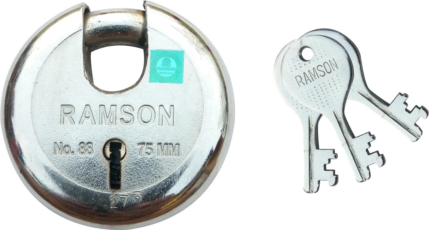 Ramson Steel Round Lock 7 Levers Lock with 3 Keys (Silver)