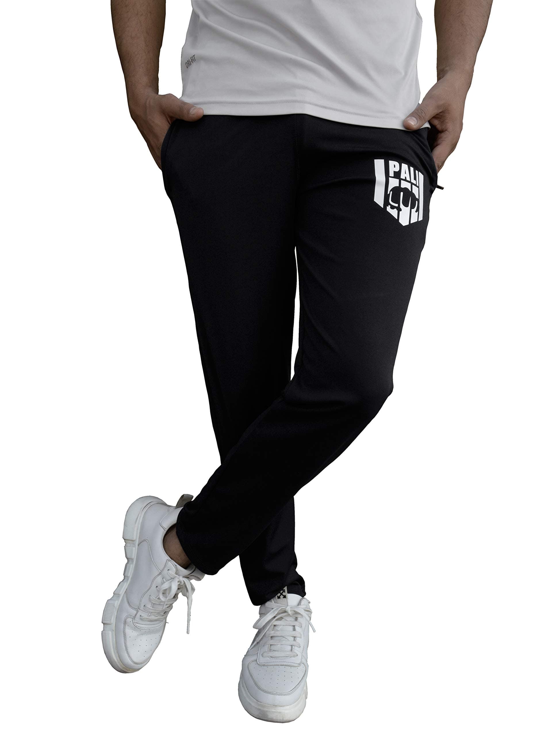 Men's Active Training Workout Running Pants Casual Gym Lower Sweatpants with Pockets Trousers for Men, Boys (Black)