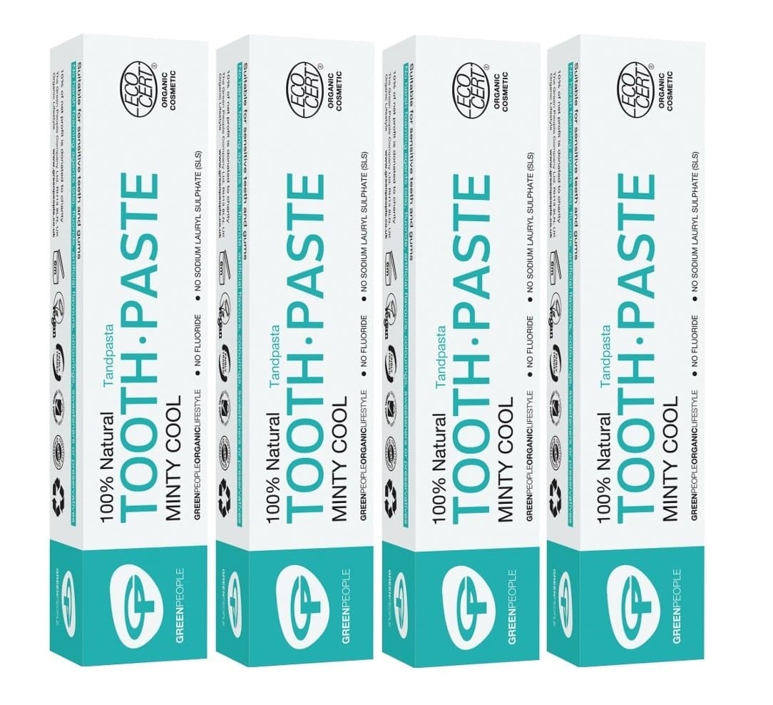 Green People Minty Cool Natural Toothpaste 50ml (Pack of 4)