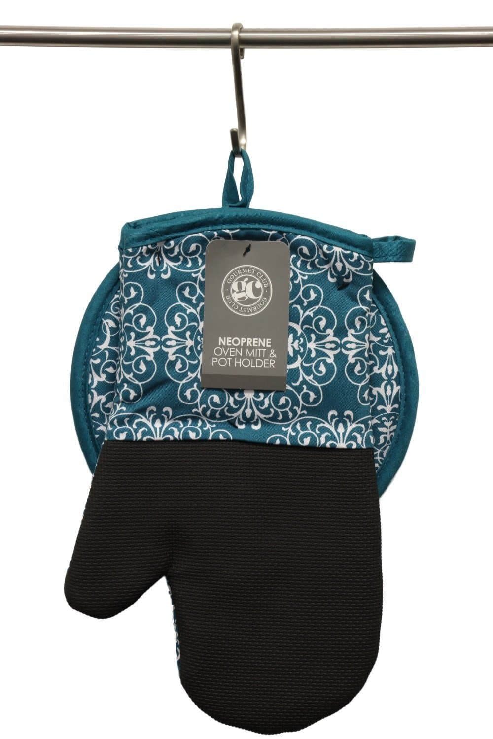 Oven Mitt and Potholder Set - Pot Holders and Oven Mitts Protect Hands and Surfaces - Kitchen Essentials Ideal for Cooking, Baking - Heat Resistant to 500F - Cotton w/Neoprene Silicone for Easy Grip