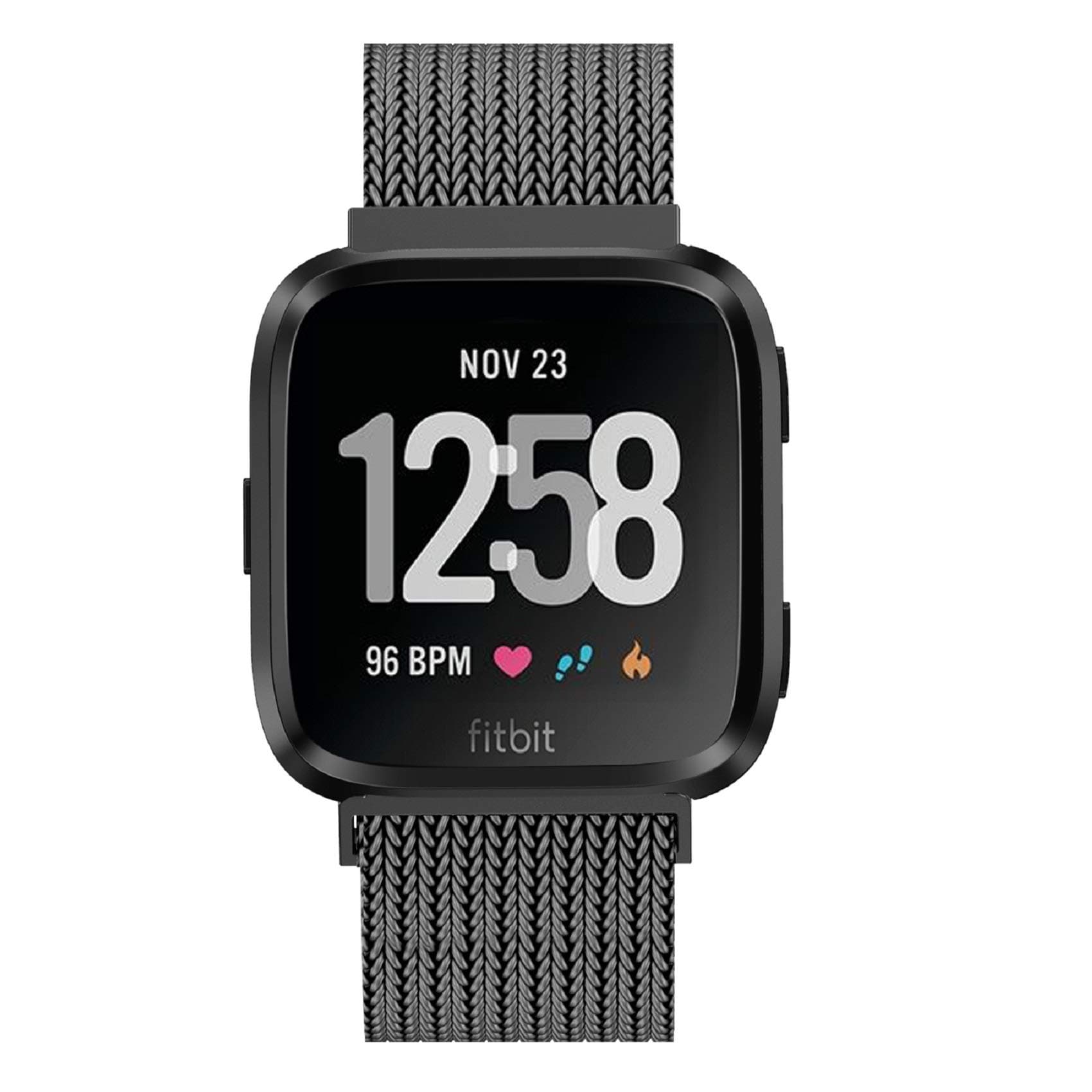 Fitlink Metal Bands Compatible for Fitbit Versa/Versa Lite Edition/Versa 2 Smart Watch for Women and Men,Small and Large, Multi-Color (Graphite, Small)