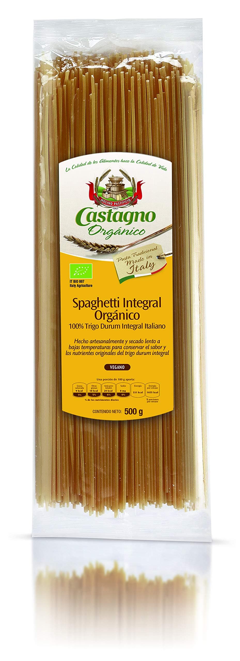 Castagno whole wheat durum semolina spaghetti 500g