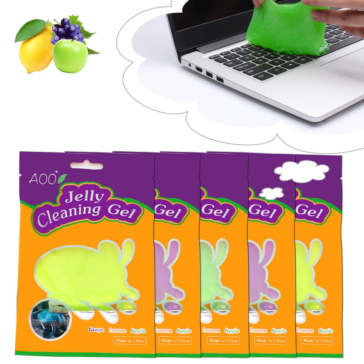 AOO 5-Pack Keyboard Cleaner Universal Cleaning Gel for PC Tablet Laptop Keyboards, Car Vents, Cameras, Printers, Calculators