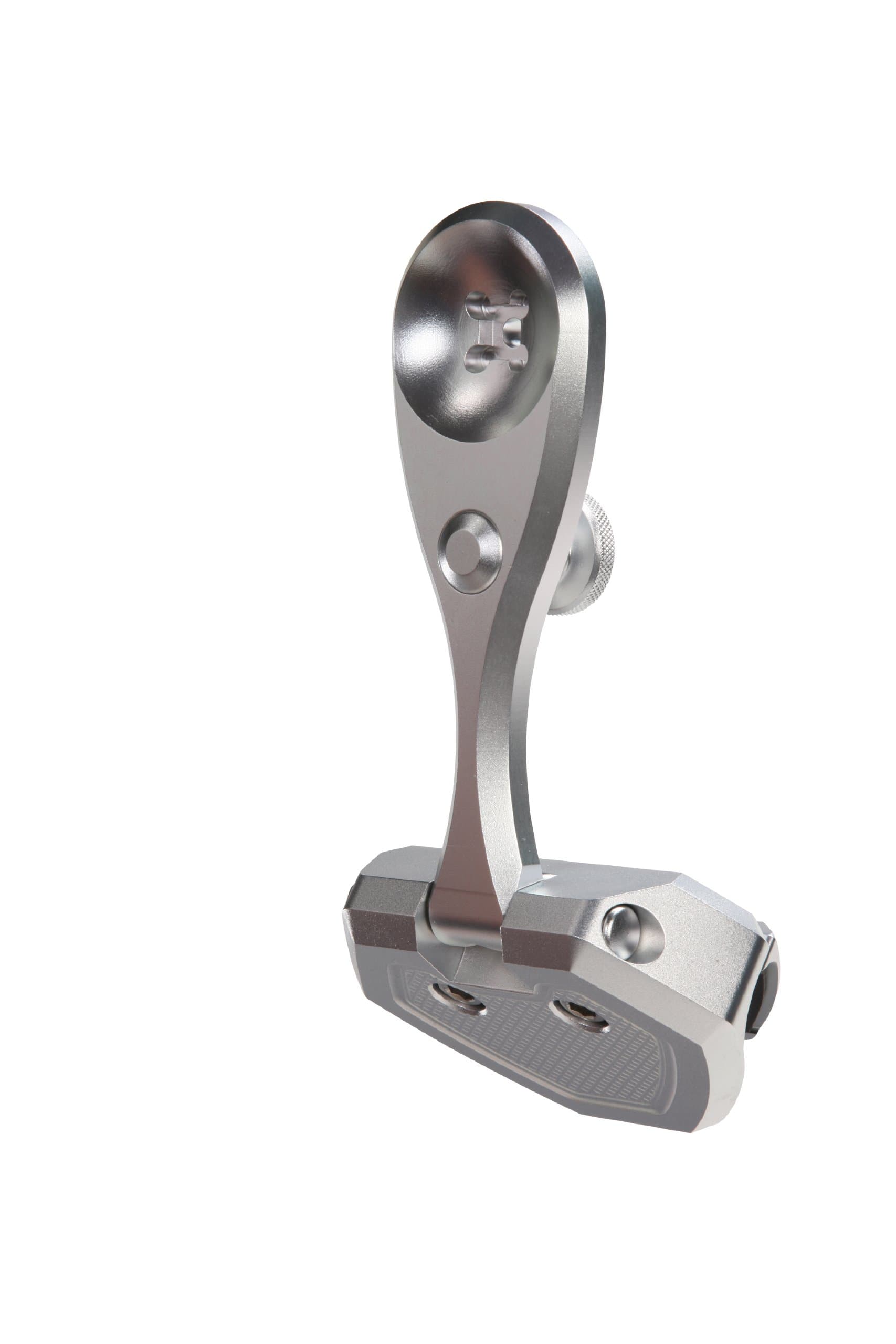 PTM Edge ZXR-200 Windshield Mounted Pivoting Mirror Bracket - ElectroBright Aluminum